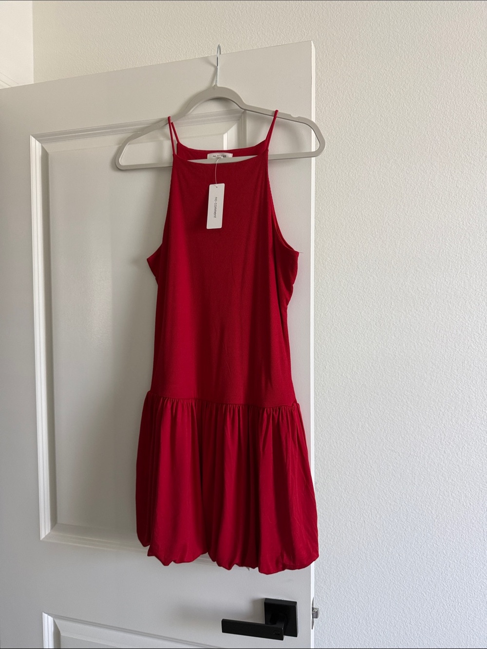 Women's Red Mini Dress with Spaghetti Straps